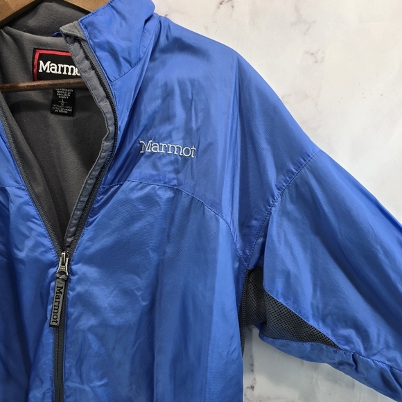 Marmot Rain Jacket Womens Large Blue Shell Water Resistant Fleece Lined Wind - Picture 13 of 14